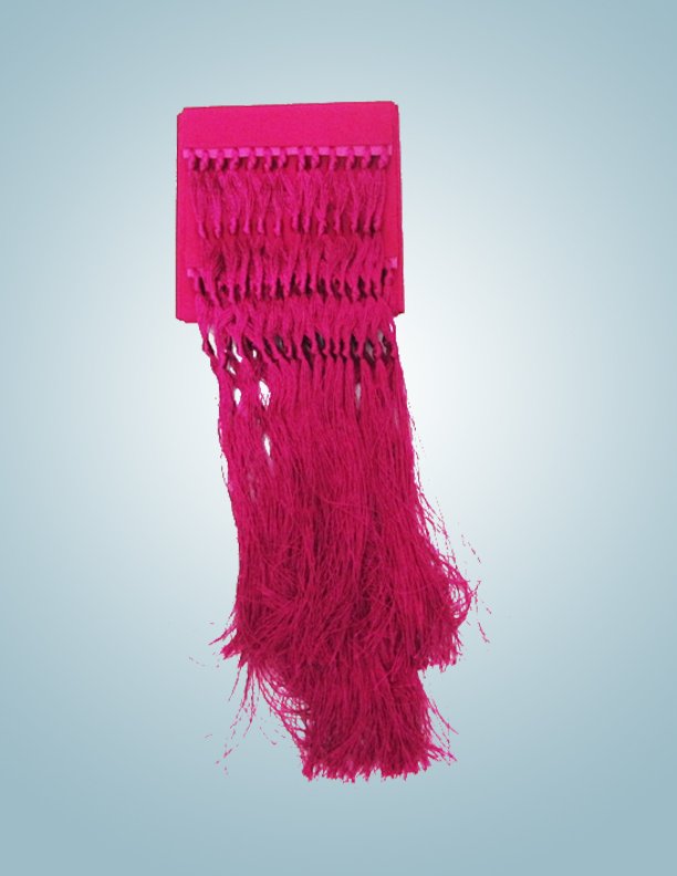 banda morada con flecos en seda