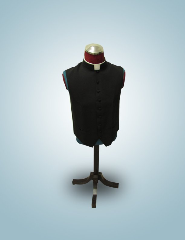 chalecos en paÑo con cuello clerical